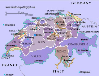 Suiza Mapa Geografi Político