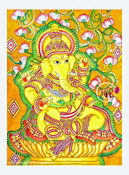 ganesha ganesh simple mural kerala drawings painting chaturthi hues shades