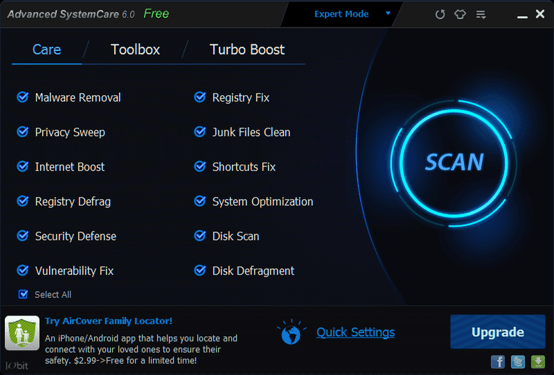 تحميل برنامج صيانة وتصليح الكمبيوتر Advanced Systemcare اخر اصدار