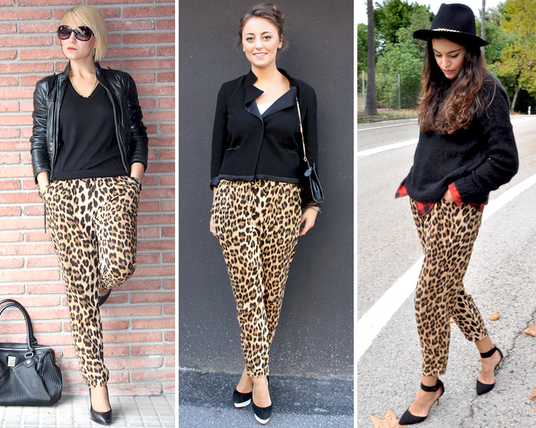 Alcanzar Anticuado Crítico ZARA is the new black: Los pantalones pijama de leopardo en otoño
