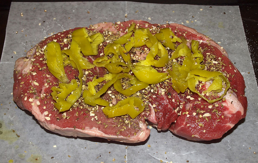 Pellet Smoker Cooking Chuck Roast Italian Beef Sandwiches