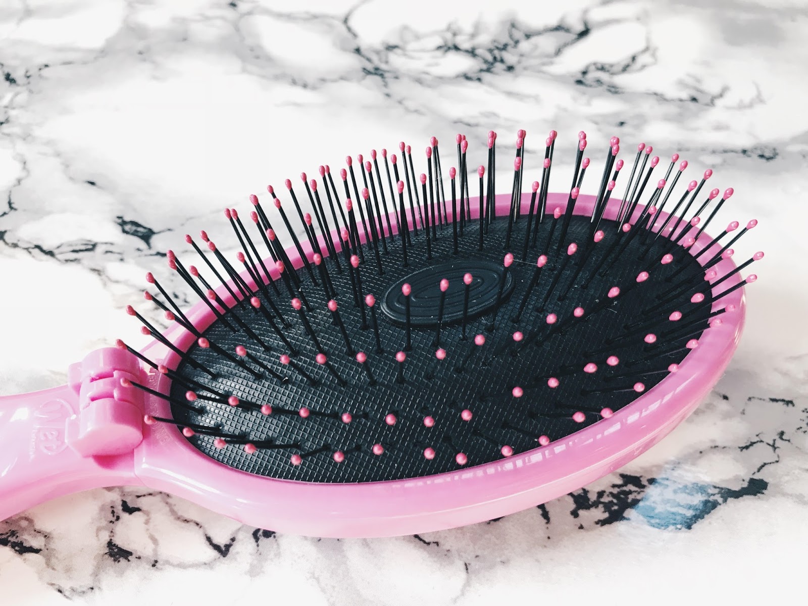 Hair Detangling With The Pop Fold Pink Wet Brush. Hair Detangling With The Pop Fold Pink Wet Brush.