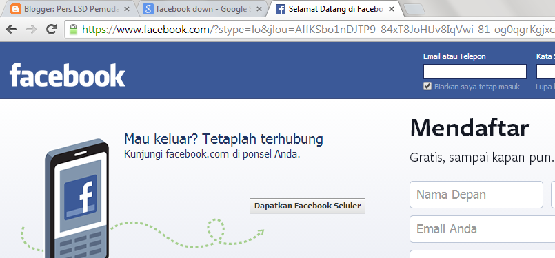 Ambruk kurang dari sejam, Facebook rugi Rp 5 Milyar lebih