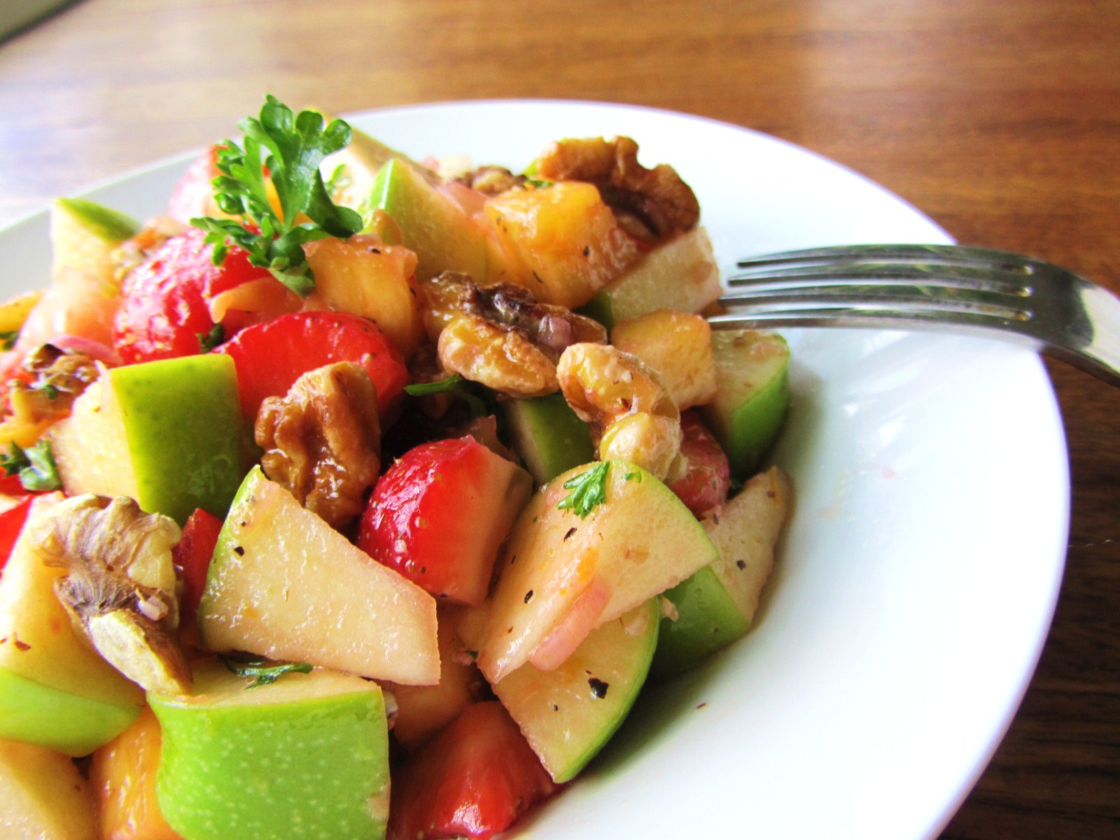 Let's eat......simple! Fruit Salad n Roasted Walnuts with Lemony Honey