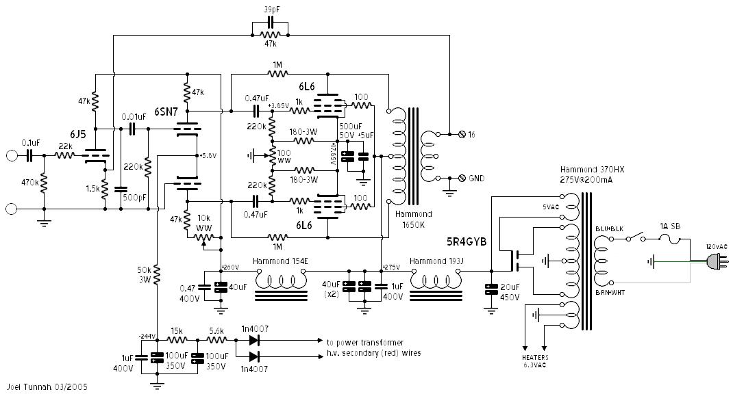 6v6 Push Pull Amplifier Schematic