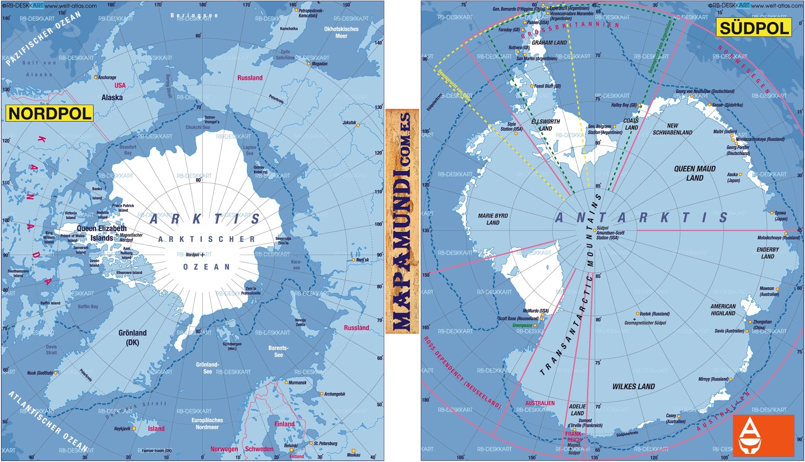 mapamundi mapas del mundo y mucho más. Mapamundi Mapa del Polo Norte y Polo Sur (Antártida) mapamundi mapas del mundo y mucho más. Mapamundi Mapa del Polo Norte y Polo Sur (Antártida)