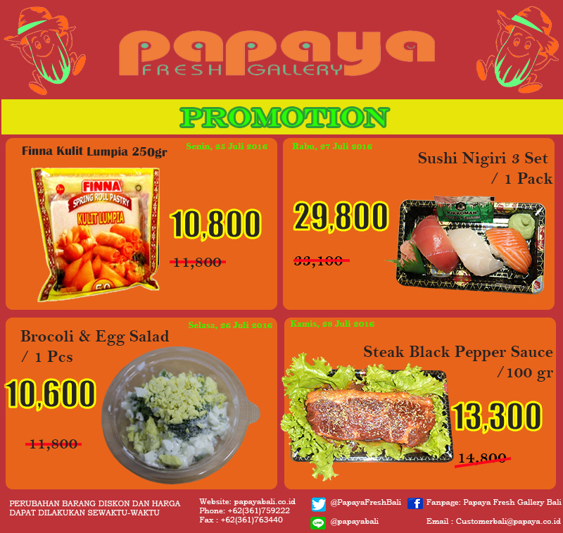 Juli 2016 PAPAYA FRESH GALLERY BALI