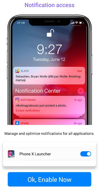 Enable notifications access