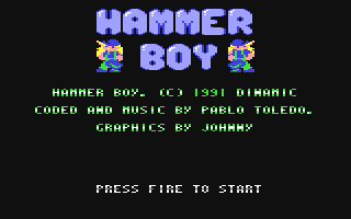 Pantalla de presentación del Hammer Boy