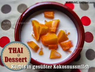 Nachspeise Nachtisch mit Kürbis (Butternusskürbis) Thai Style