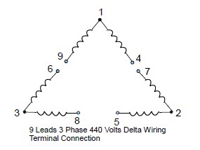 9 Leads Terminal Wiring Guide for Dual Voltage Delta ...