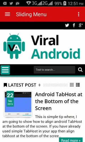Android Sliding Menu with WebView