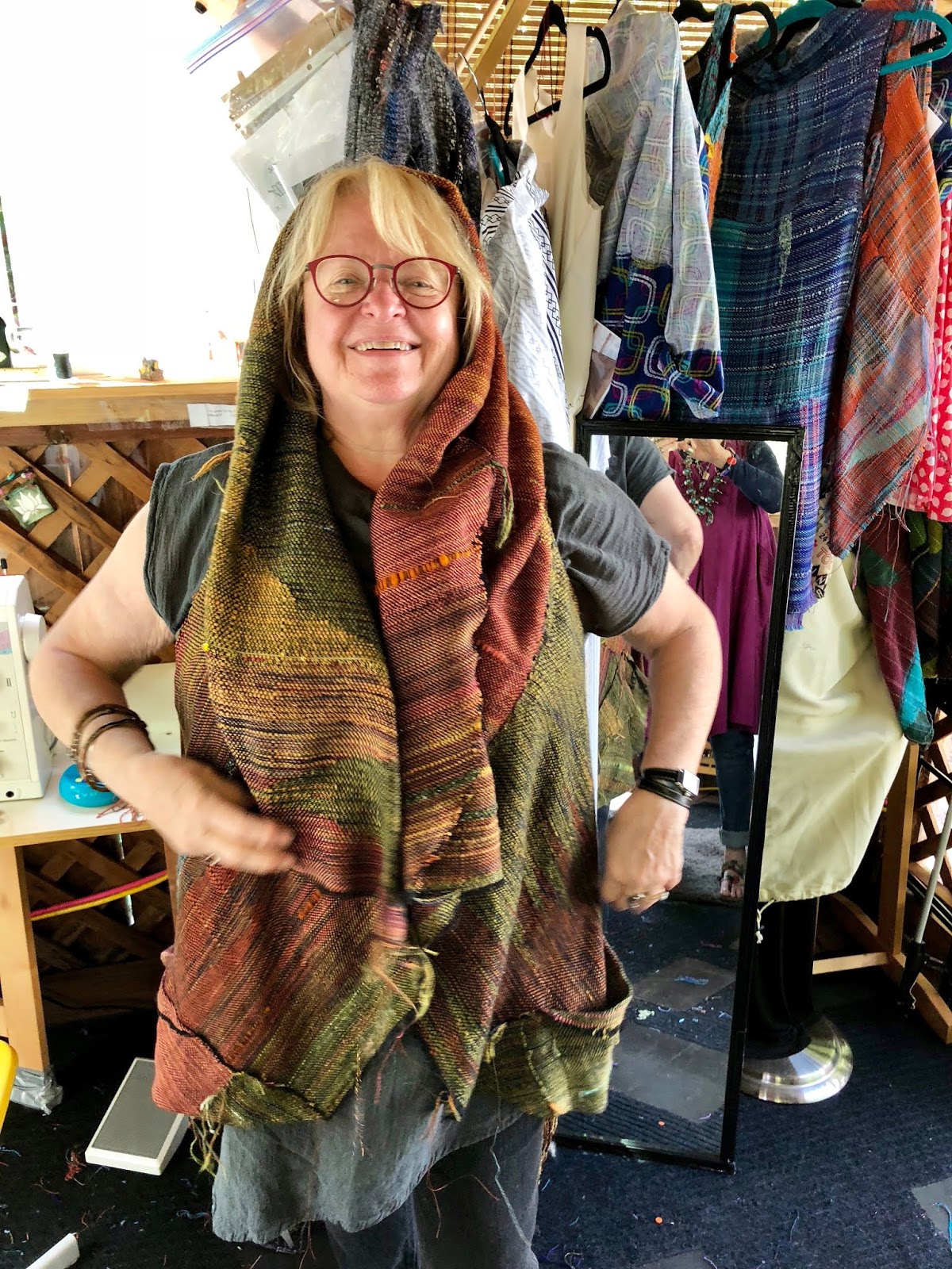 CENTERING WITH FIBER: Hand woven Saori sewing retreat at Saori Santa Cruz