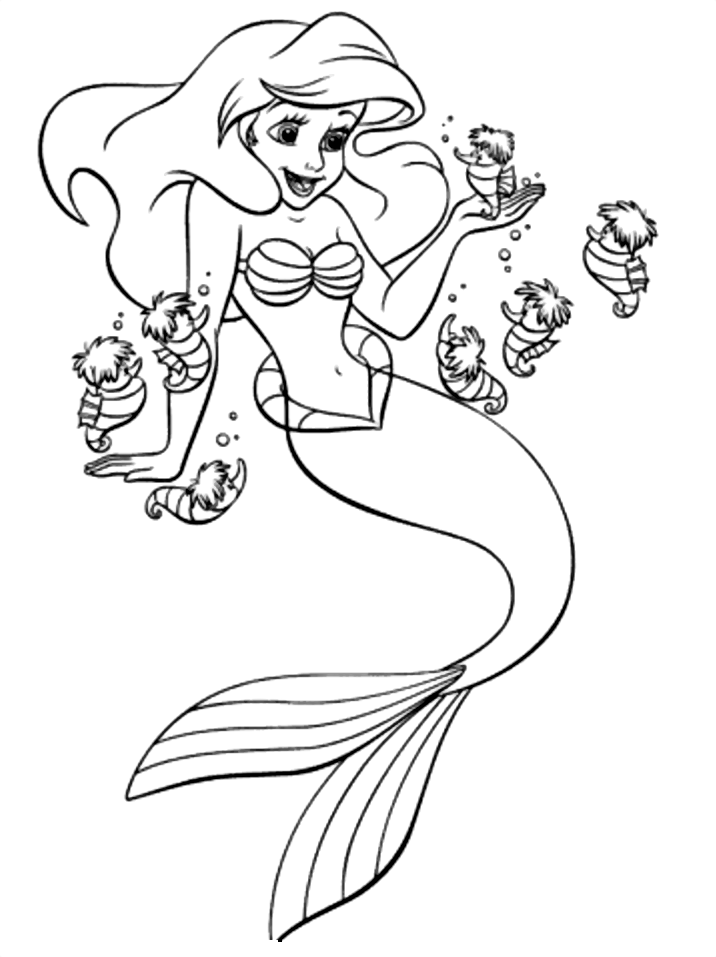 walt disney little mermaid coloring pages - photo #28