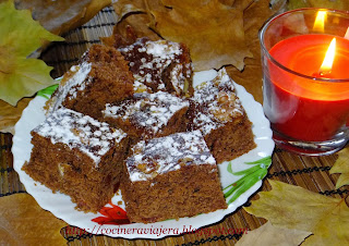 Prajitura Negresa cu dulceata de gutui si nuci/Brownie cake with quince jam and nuts