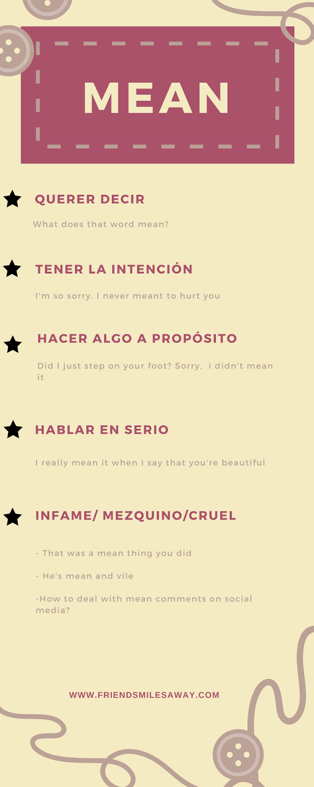 Significados de "mean" - Friends Miles Away