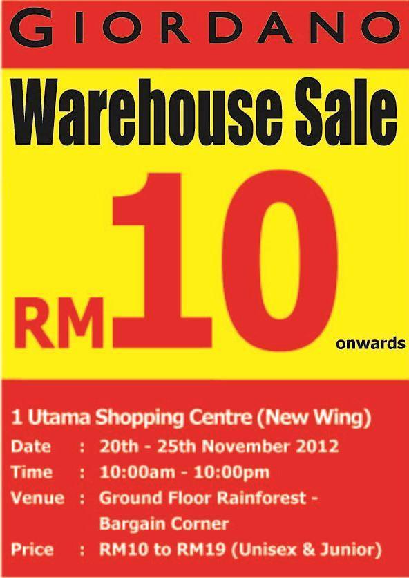I Love Freebies Malaysia Warehouse Sales > Giordano Warehouse Sale