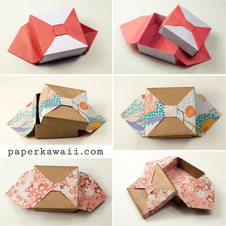 Origami Box With Bow Paperized Crafts