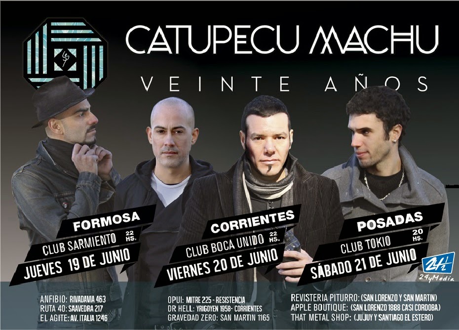 CATUPECU MACHU EN POSADAS!! SABADO 21 DE JUNIO 2014