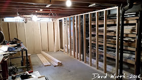 basement remodel stud wall, 2x4