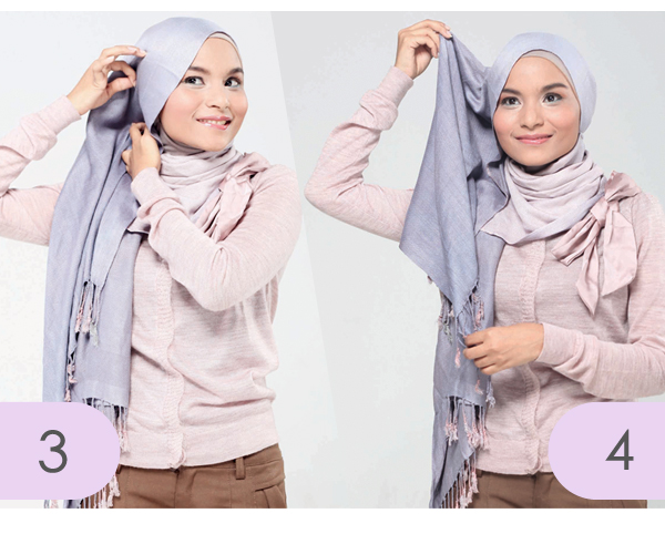 gaun ijab kerudung bertingkat