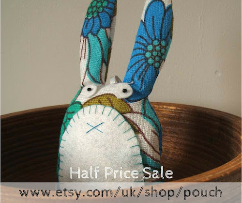 I'm having a sale! Save 50% on all my vintage fabric peg bags, lavender sachet owls and rabbits