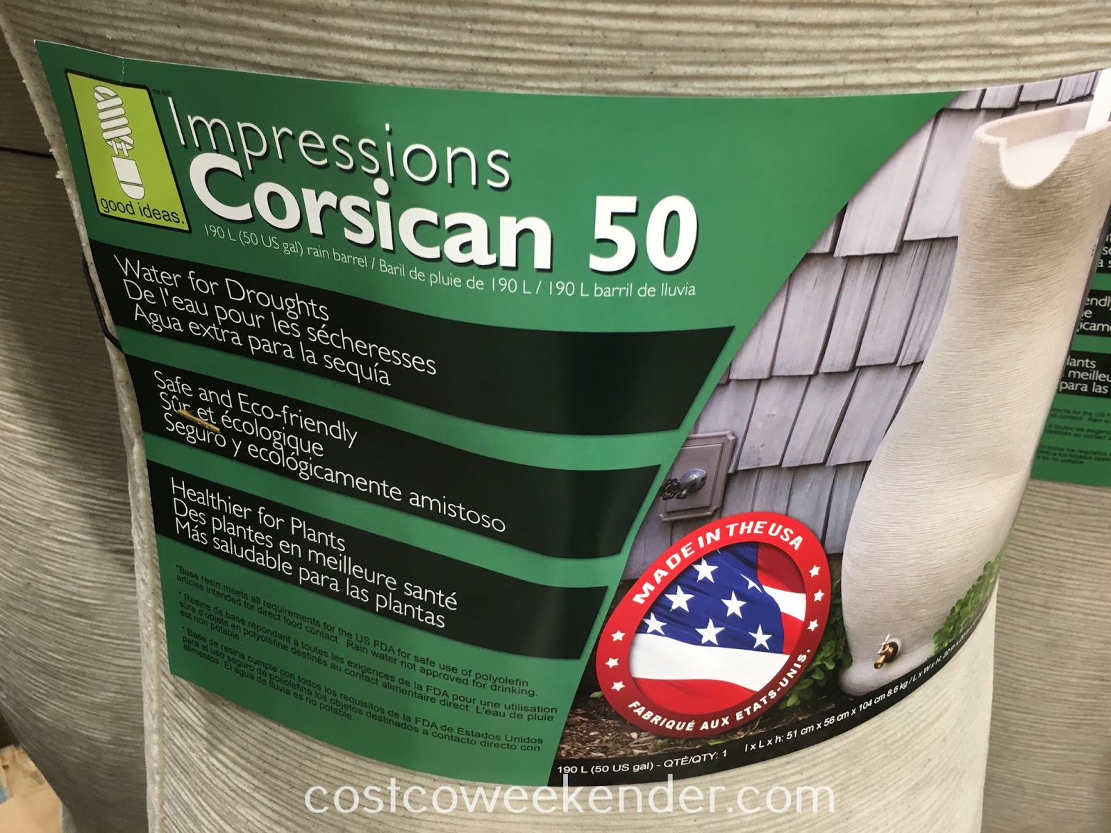Good Ideas Impressions Corsican 50 Rain Barrel Costco Weekender
