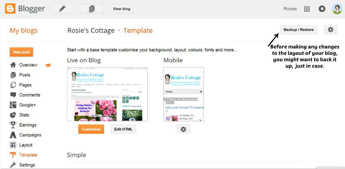 Rosie's Cottage: Blogging 101: Adding Tabs to Blogger