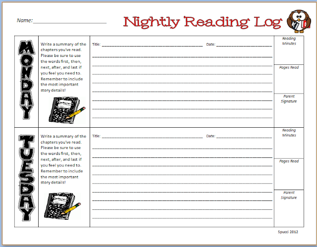 Silen Reading Accountability Worksheet