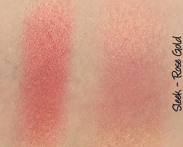 Sleek Rose Gold blush swatches & review