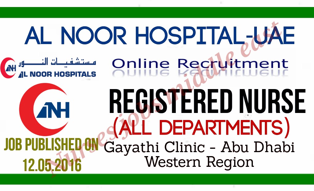 .Nurses JobsMiddle East Al noor hospital group recruitment