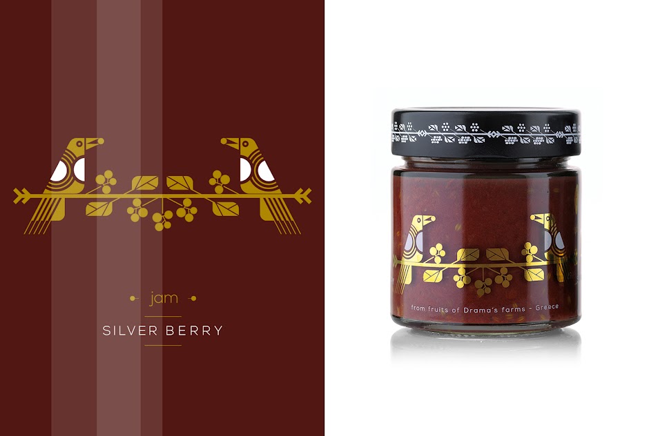 Kalifyton jam label with bird motifs Designed By noon design+branding