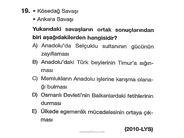 6 Yerlesme Ve Devletlesme Surecinde Selcuklu Turkiyesi Cikmis Osym Sorulari