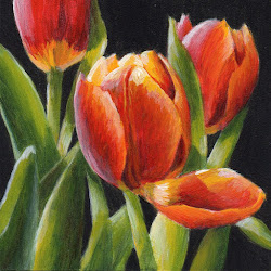 floral acrylic painting flowers still paintings flower tulips tulip acrylics touched easy canvas simple beginners decor paint watercolor oil spring