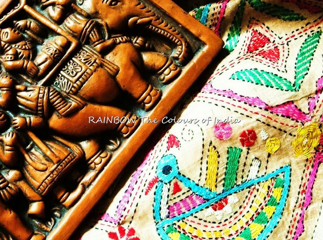 RAINBOW The Colours of India DIY Kantha Stitch on Block Print