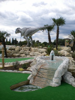 Dinosaur Safari Adventure Golf Course at the A1 Driving Range in Arkley, Hertfordshire