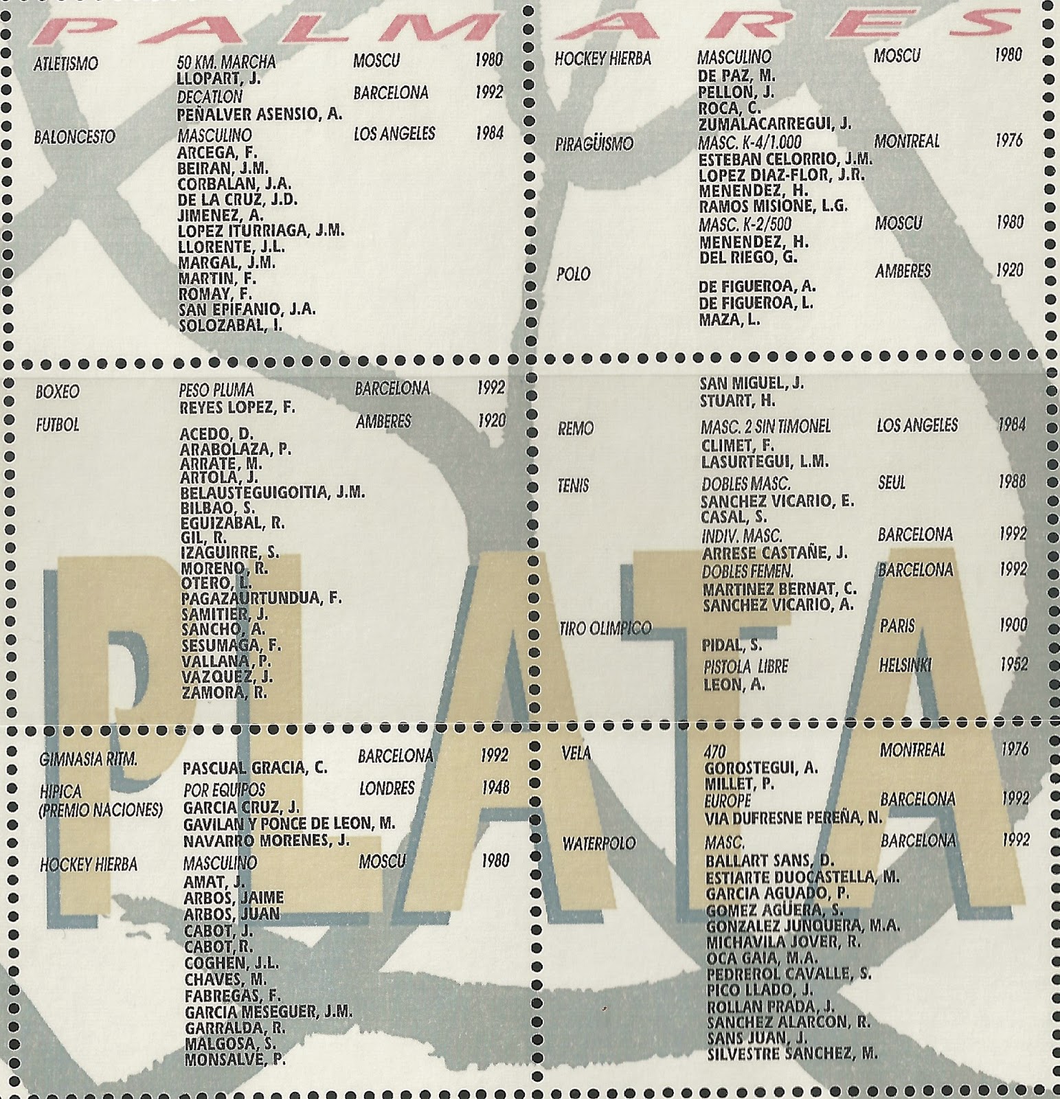 Spainfilatelia DEPORTES. OLÍMPICOS DE PLATA