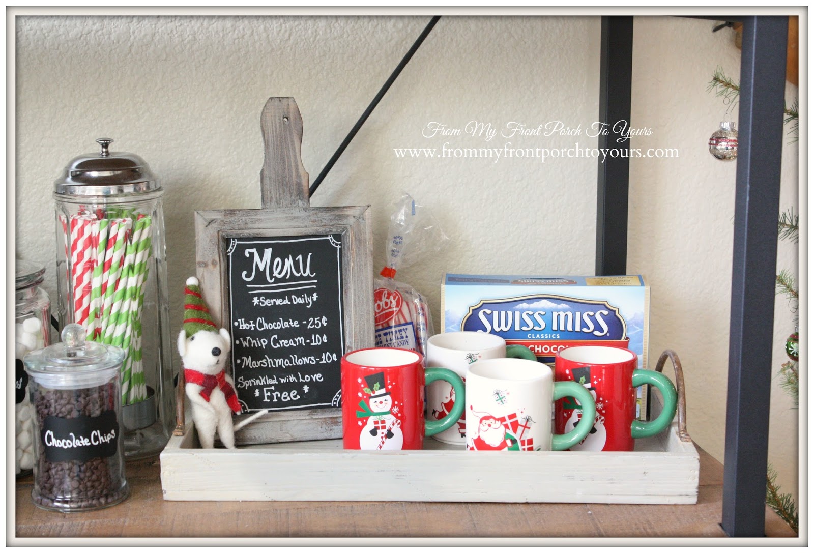 Hot Cocoa Station-French Farmhouse Christmas Kitchen- From My Front Porch To Yours