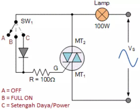 Rangkaian saklar triac modifikasi