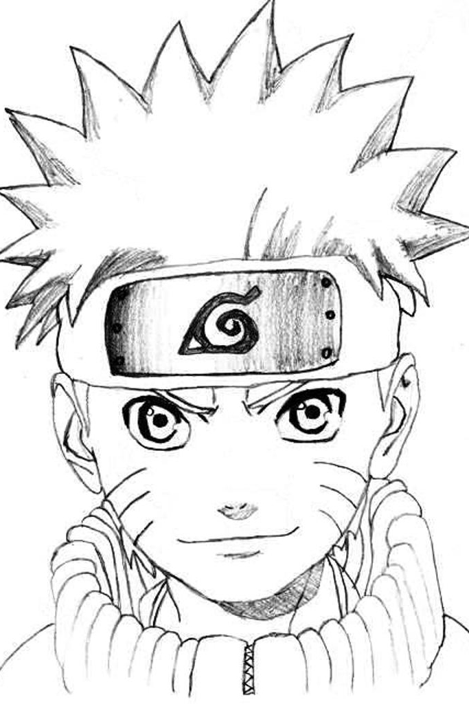 Lembar Mewarnai Sketsa dan Gambar Ilustrasi Naruto Uzumaki 