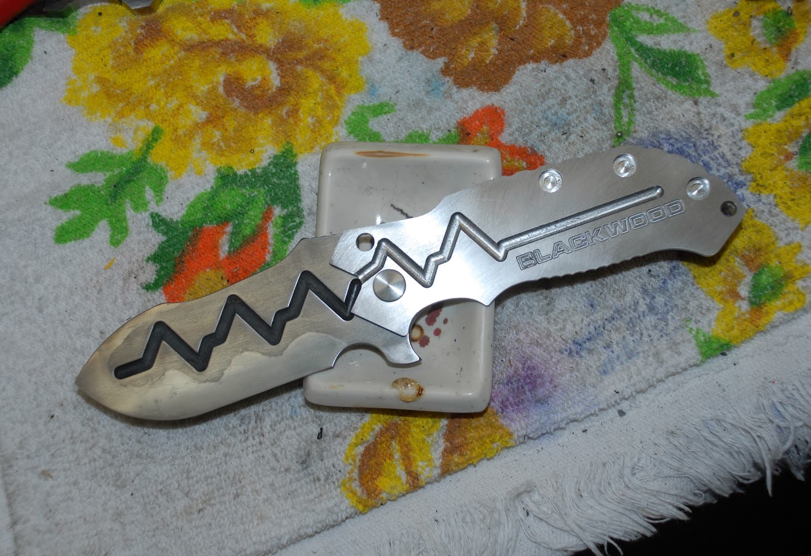 BLACKWOOD CUSTOM KNIVES THE FLATLINER Bruiser Chisel Grind WIP Pics 3