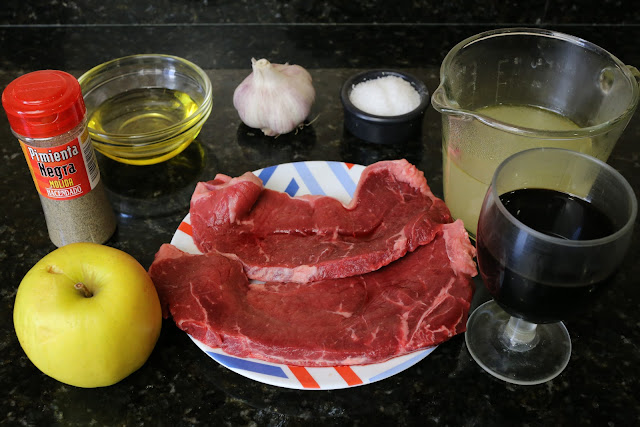 Ingredientes para lomo de ternera en salsa de manzana