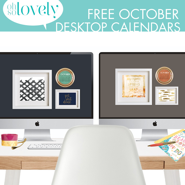 FREEBIES  //  OCTOBER 2015 DESKTOP CALENDARS, Oh So Lovely Blog