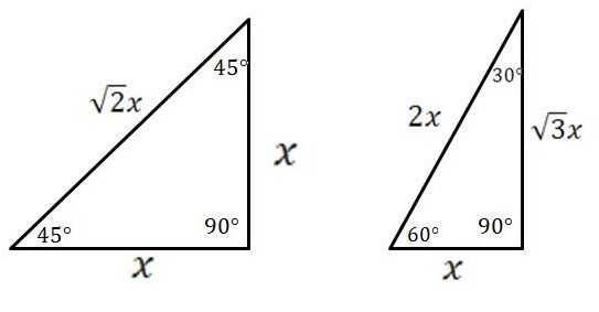 Special Right Triangle 30-60, 45-45, 37-53. Elearning.
