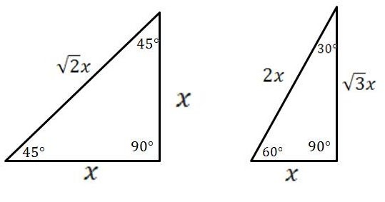 mathcounts notes: Special Right Triangles: 306090 and 454590 Degrees Right Triangles