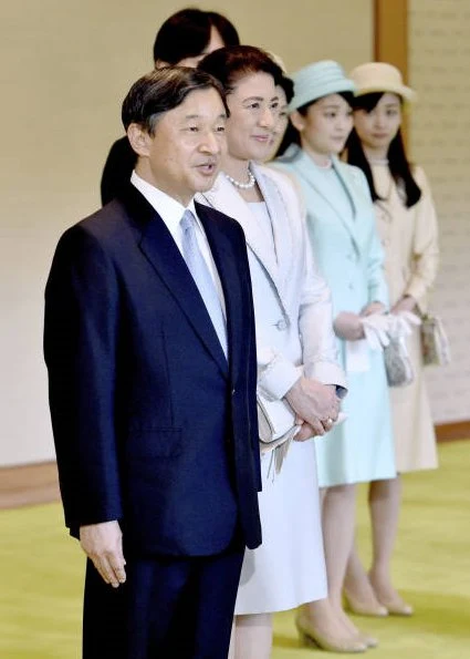 Emperor Naruhito and Empress Masako, Crown Prince Fumihito, Crown Princess Kiko, Princess Mako and Princess Kako