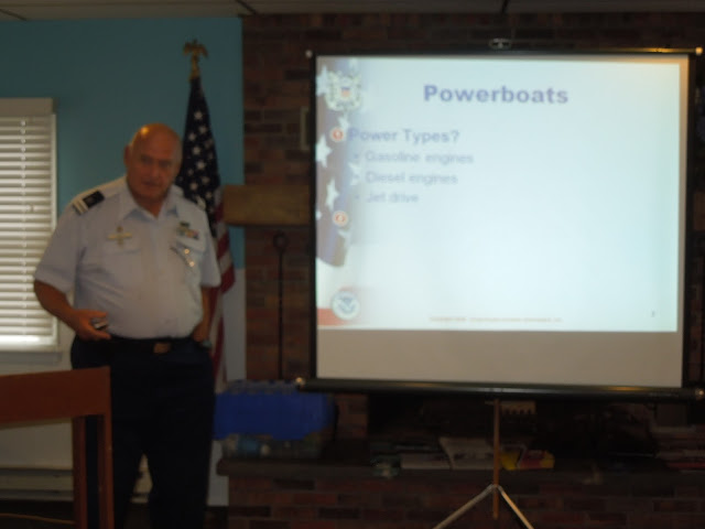 Ed Meyer instructing during a boating safety class.