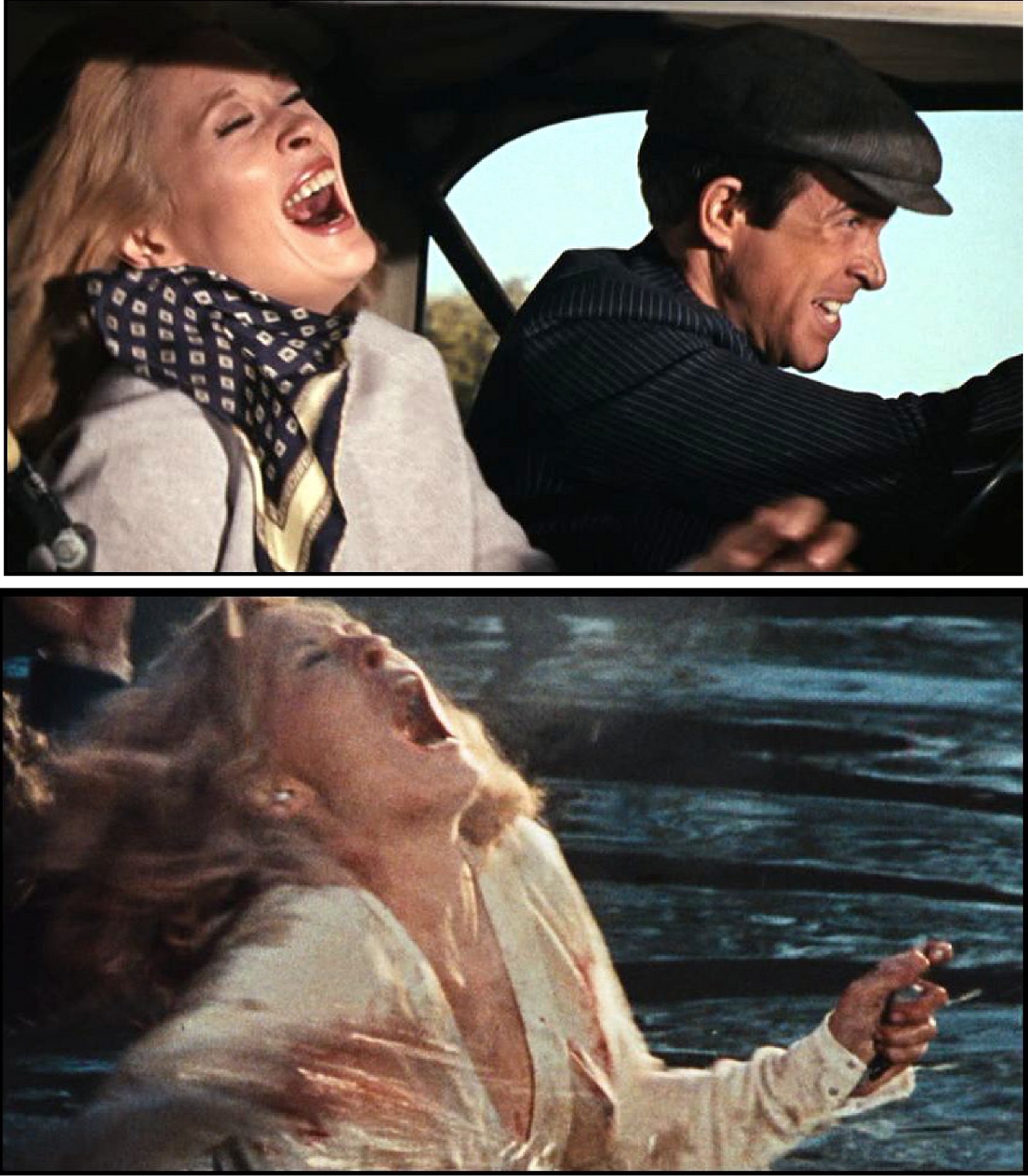 Bonnie & Clyde: Laughing and dying "The killing gets less imperson...