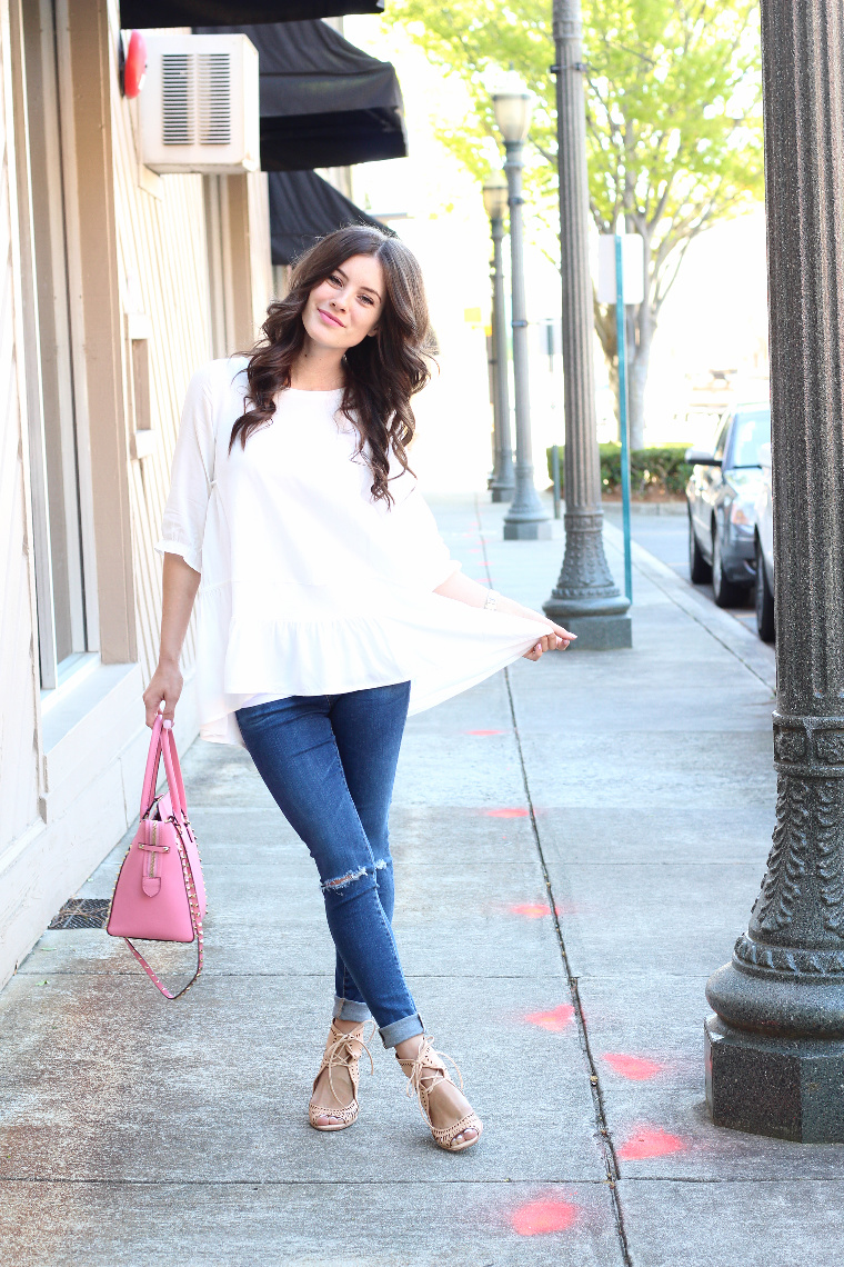 mrs. simply lovely White Top & Jeans