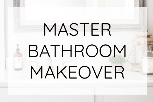 A few simple budget friendly updates to a builder grade bathroom make a big impact! This master bathroom makeover is full of farmhouse charm!